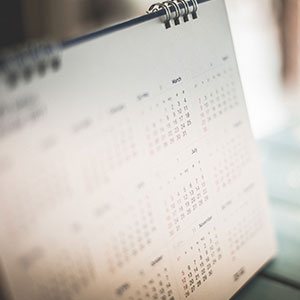 A calendar is open and displaying the months of the year.