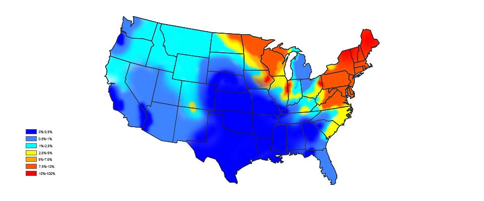 A map of the United States depicts Lyme disease outbreaks in shades of blue, yellow, and red.