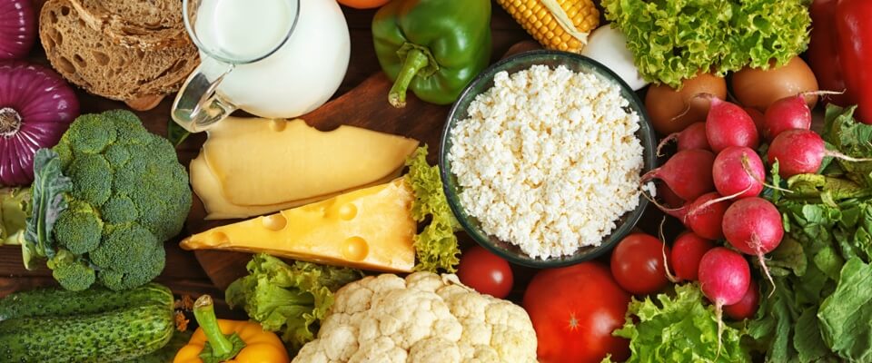 Greens, cheese, and other foods