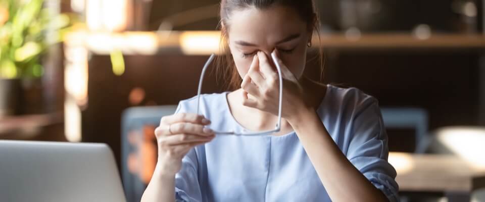 Person with depression and fatigue