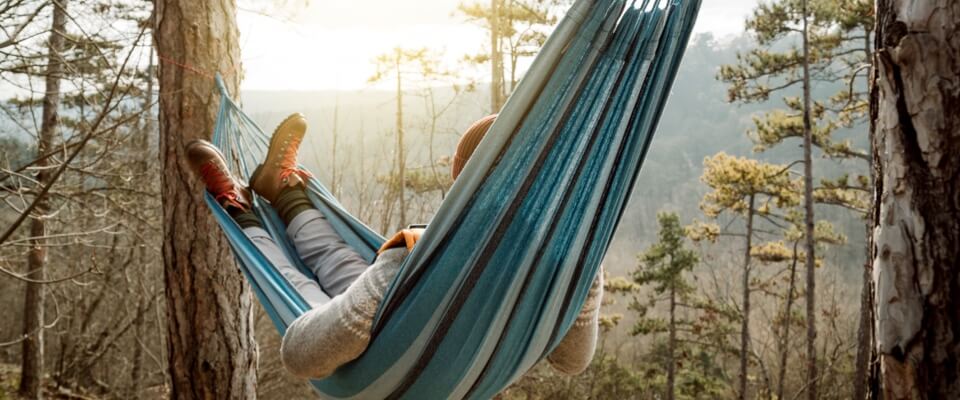 Woman in hammock