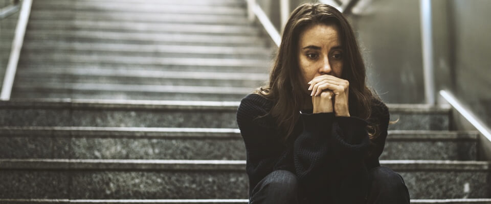 Woman coping with drug addiction