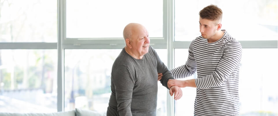 caregiver with older man