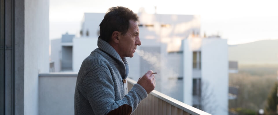 Man stress smoking