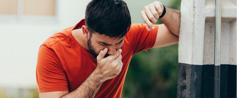 Man with nausea