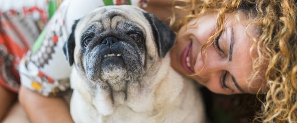 woman with a dying pet