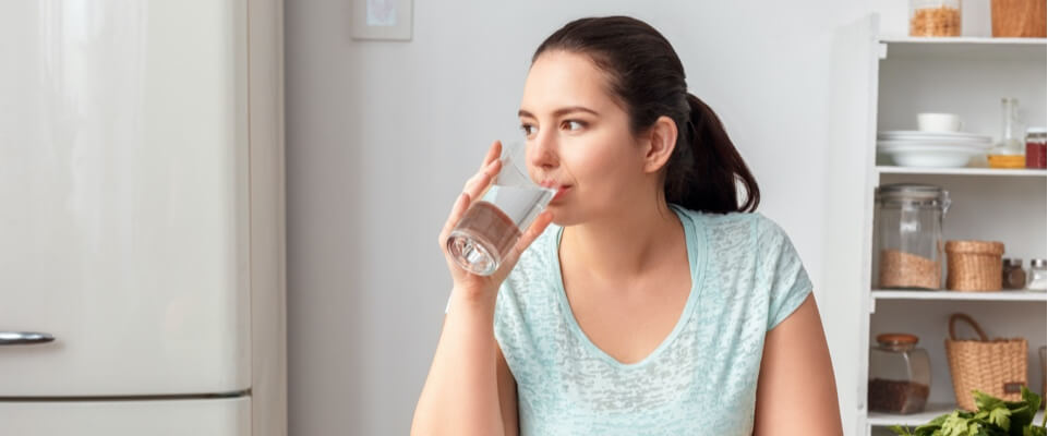 Woman drinking water